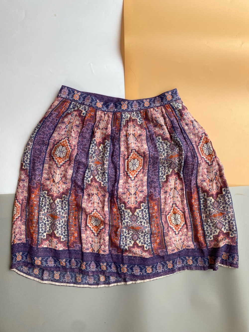 Lucky Brand Purple and Pink Patterned Circle Skirt